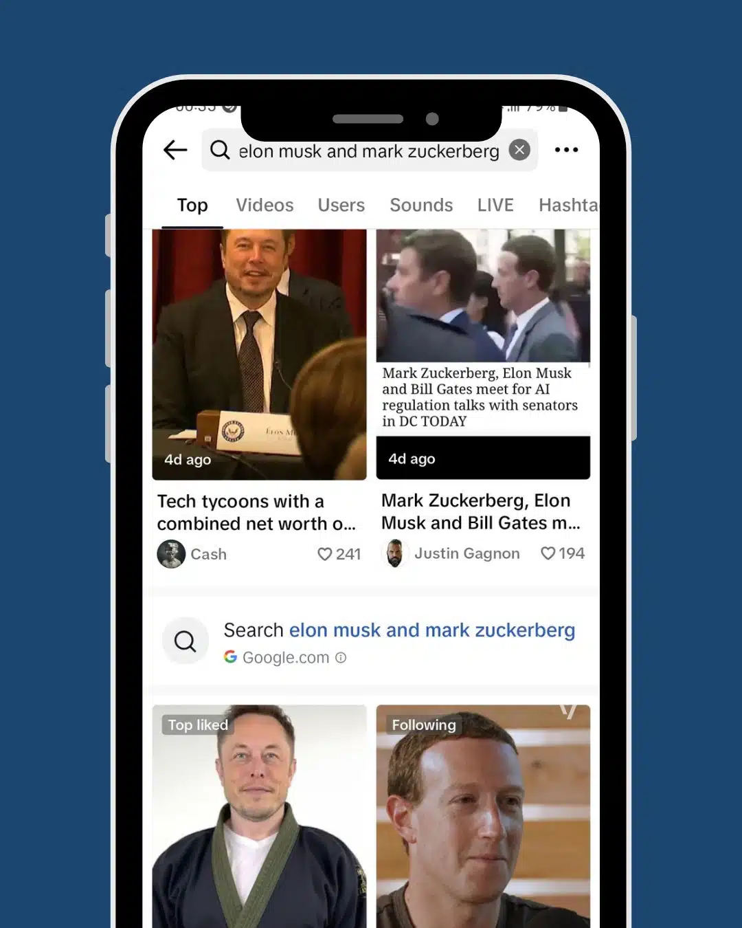 TikTok SEO search interface